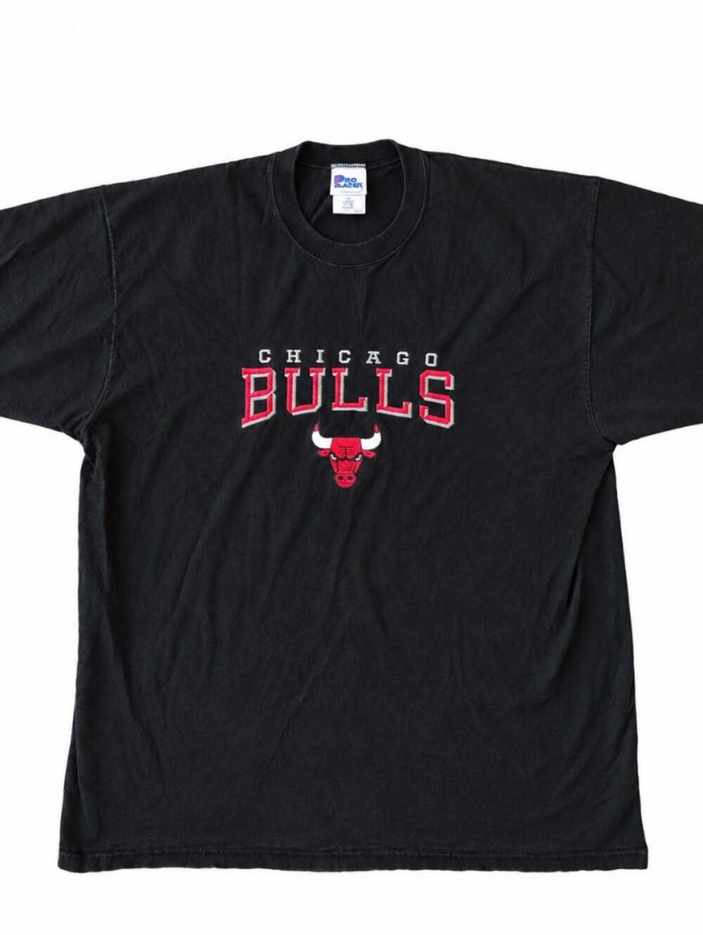 Vintage 90s Pro Player Chicago Bulls Embroidered Nba Champions Black T-Shirt XXL